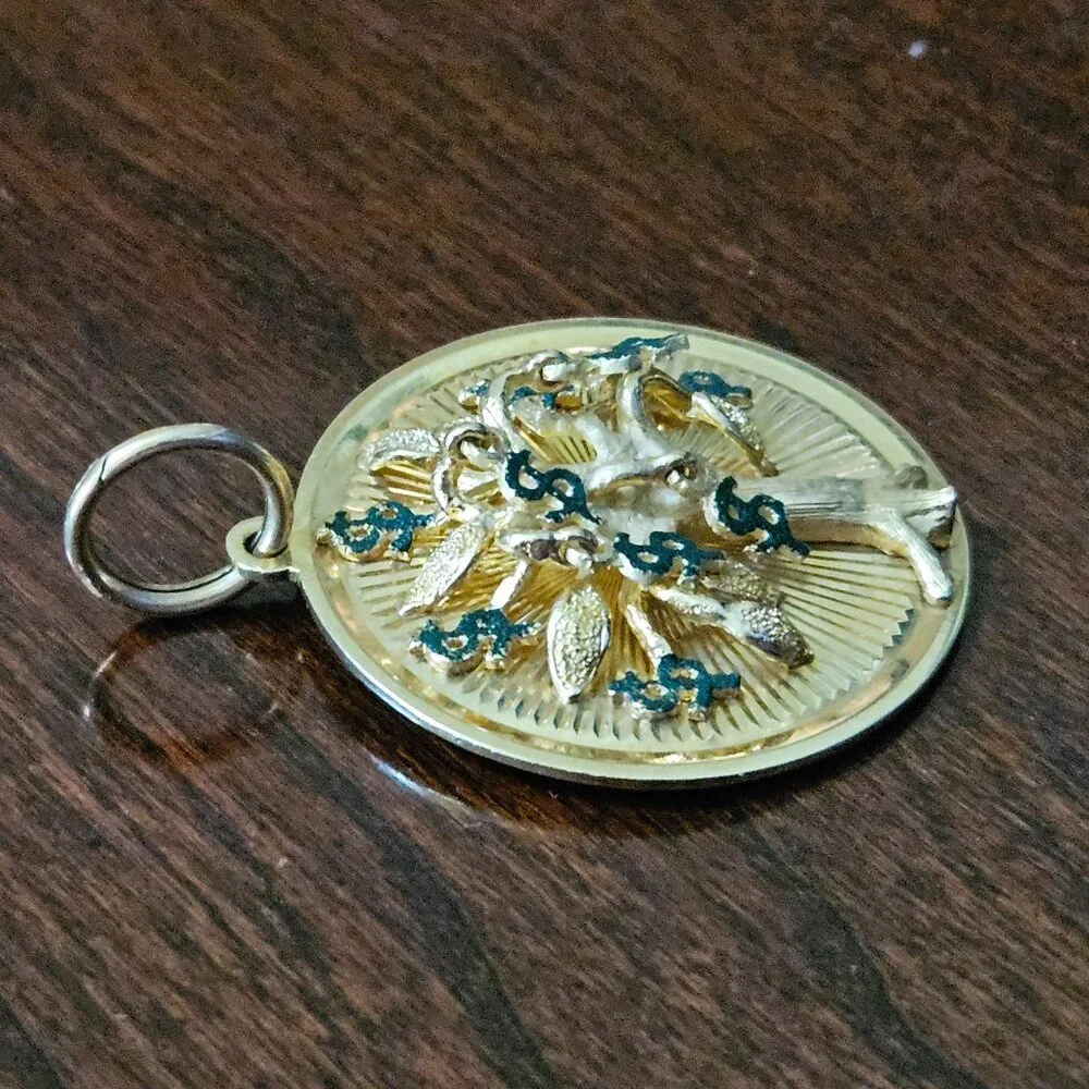 VINTAGE DANKNER 3D DANGLING MONEY TREE WALL STREET 14K CHARM PENDANT NECKLACE